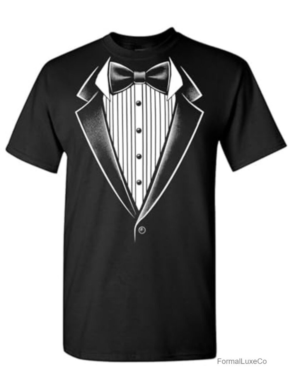 Mens Tuxedo Graphic T-Shirt Bow Tie Formal Suit Costume Tee
